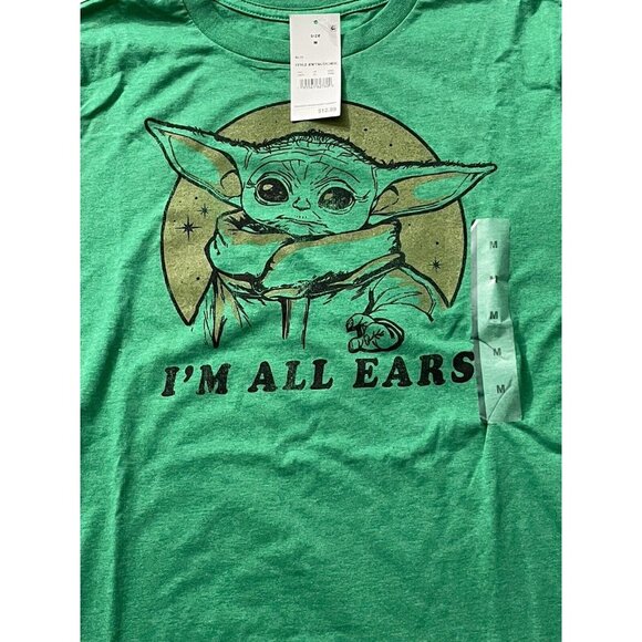 Star Wars Yoda “I’m All Ears” Green T-Shirt Men’s Size Medium NWT - Picture 7 of 8